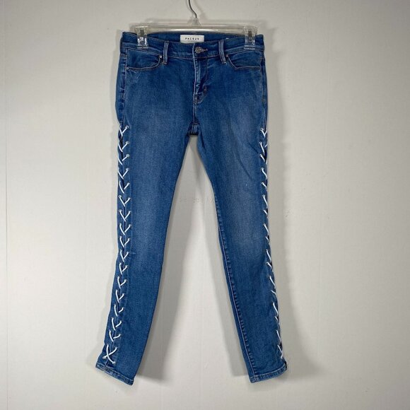 Pacsun Super Stretch Ankle Jegging Jeans Women's 24 Blue Cross Lace Casual Pant - Picture 1 of 16